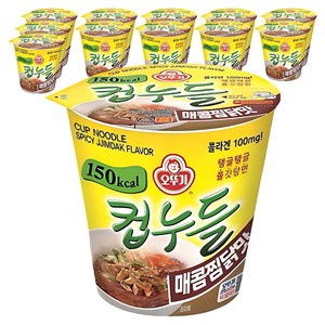 오뚜기 컵누들 매콤찜닭맛 45.5g, 12개