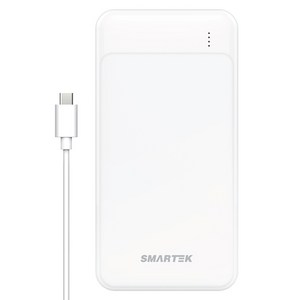 스마텍 3포트 여행용 동시충전 대용량 보조배터리 20000mAh C타입 / USB + 케이블, 화이트, STPB-GB2