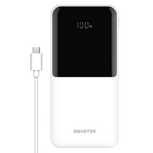 스마텍 PD 고속 LED 보조 배터리 20000mAh, 화이트, STPB-QB2