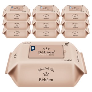 베베앙 오리지널 플러스 유아물티슈 리필형, 55g, 100매, 10개