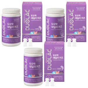 듀오락 데일리키즈 츄어블 어린이 유산균, 60정, 3개