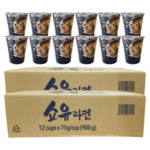 에이스쿡 쇼유 라멘 컵라면 소컵 75g, 24개