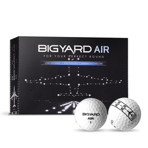 빅야드 AIR 4색 퍼팅라인 골프공 세트 3피스 42.67mm, 화이트, 3개입, 4세트