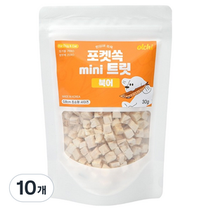 올치 반려동물 한입에 쏘옥 포켓쏙 미니 트릿 동결건조간식 BF6862, 북어, 30g, 10개