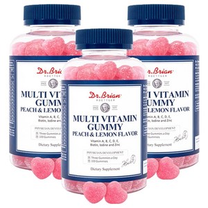 닥터브라이언 멀티비타민 구미 복숭아 & 레몬맛, 100정, 300g, 3개