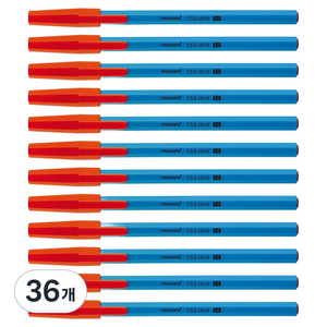 모나미 153 스틱 비비드 볼펜 0.7mm, Blue, 36개