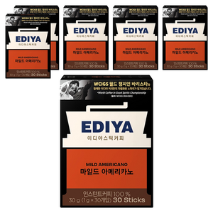 이디야 마일드아메리카노 원두커피믹스, 1g, 30개입, 6개