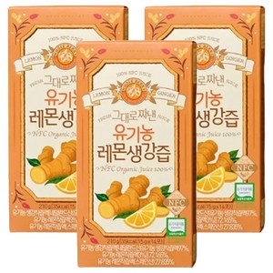 홀베리 그대로 짜낸 유기농 레몬 생강즙 14p, 210g, 3개