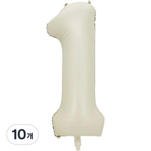 팡파티 숫자 1 레터링 풍선 101cm, 화이트, 10개