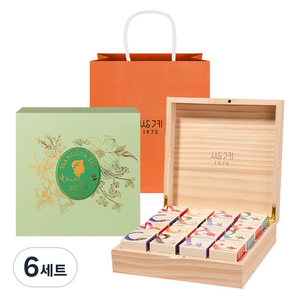 쌍계명차 큐브 우드 선물세트, 티백 16p, 6세트