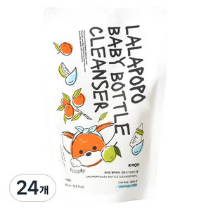 케이맘 랄라포포 젖병식기세정제 쿨라임향 액상형 리필, 400ml, 24개