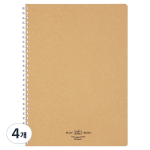 고쿠요 소프트링 크라프트 일반선 노트 A5 7mm 80p, 4개, Kraft