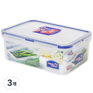 락앤락 직사각 밀폐 찬통, 3개, 850ml