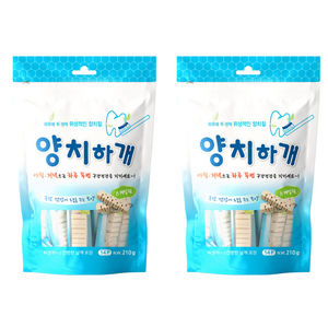 양치하개 강아지 덴탈껌 14p, 양치하개 스케일링 14p 210g 2개 강아지 덴탈껌, 2개