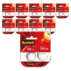 스카치 다용도 테이프 디스펜서 522 12mm x 20m, 10개
