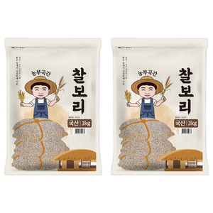 농부곡간 국산 찰보리, 3kg, 2개