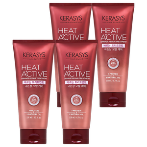 케라시스 히트 액티브 극손상 헤어 바르는 트리트먼트, 220ml, 4개