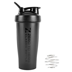 제로투히어로 클래식 프리미엄 쉐이커 PRO 70 x 215 mm, 블랙, 1개, 800ml