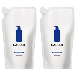 라보에이치 두피강화 클리닉 쿨링앤노세범 탈모증상완화 기능성 샴푸 리필팩, 400ml, 2개