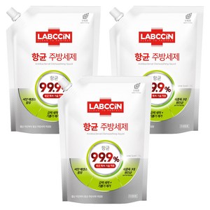 랩신 키친케어 항균 주방세제 리필 라임향, 1L, 3개