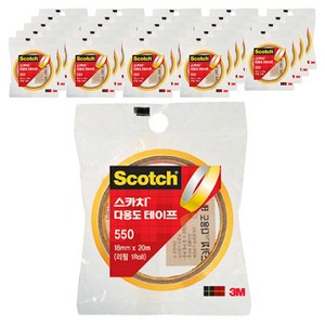 스카치 다용도 테이프 550 리필 12mm x 20m, 투명, 25개