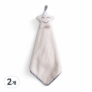JHCompany 포인트 스마일 핸드타월, 화이트, 2개