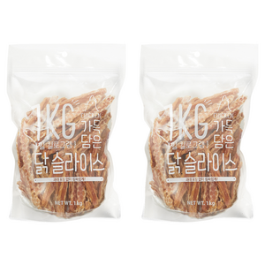 슈퍼츄 강아지 일킬로그램 가득담은 육포, 닭슬라이스, 1kg, 2개
