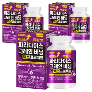 리얼메디 리얼업 제로핏 파라다이스 그레인 버닝 맥스 프로젝트 54g, 3개, 60정