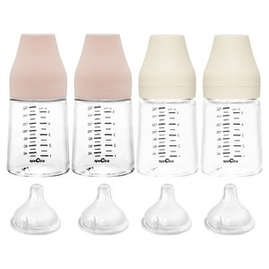 스펙트라 S젖꼭지 올셋 PA 젖병 2종 x 2p 세트, 크림바닐라, 파우더핑크, 160ml, 4개