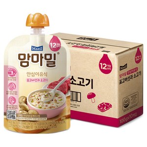 맘마밀 안심이유식 12개월, 혼합맛(표고버섯/소고기), 100g, 10개