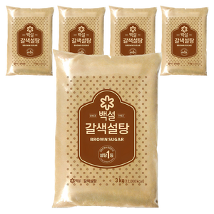 백설 갈색설탕, 3kg, 5개