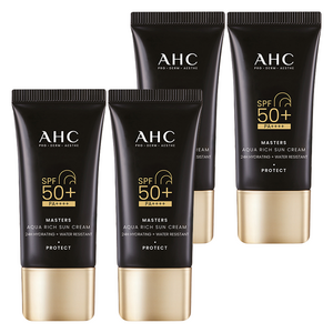 AHC 마스터즈 아쿠아 리치 선크림 SPF50+ PA++++, 30ml, 4개