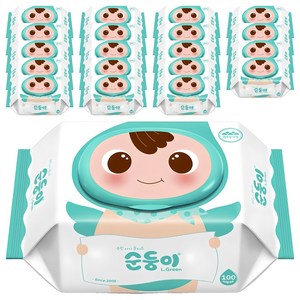 순둥이 오리지널 엘그린 아기물티슈 캡형, 50g, 100개입, 20개