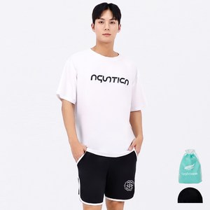 아쿠아티카 남성용 래쉬가드 상의 AQAMTS23001 + 트렁크 반바지 세트