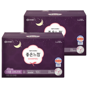 좋은느낌 오리지널 생리대 날개형, 슈퍼롱, 10개입, 2개