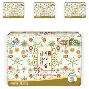 쏘피 귀애랑 생리대 울트라 날개형, 소형, 18개입, 4개