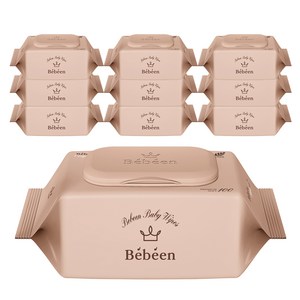 베베앙 오리지널 플러스 유아물티슈 캡형, 55g, 100매, 10개