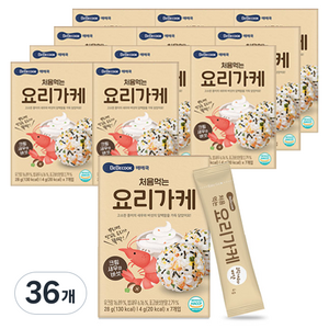 베베쿡 처음 먹는 요리가케 크림새우와 버섯, 28g, 36개, 크림새우 + 버섯 혼합맛