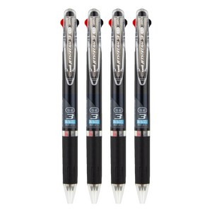 제트스트림 집게클립 3색 볼펜 0.5mm SXE3-404-05, 블랙, 4개