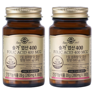 솔가 엽산 400, 100정, 2개