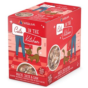 웨루바 캣츠인더키친 맥 잭 앤 샘 주식파우치, 연어, 85g, 12개