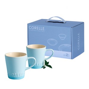 코렐코디네이츠 브리즈스톤 머그컵 325ml, 블루, 2개