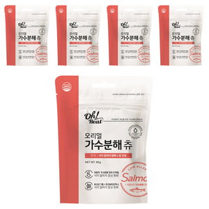 옵티펫 반려동물 오리얼 가수분해 츄 간식, 연어, 90g, 5개