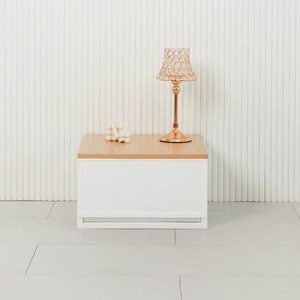 샤바스 컬러스토리 우드상판 서랍장, 화이트, 1단