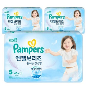 팸퍼스 2025 엔젤브리즈 썸머 팬티형 기저귀 남여공용, 5단계, 120매