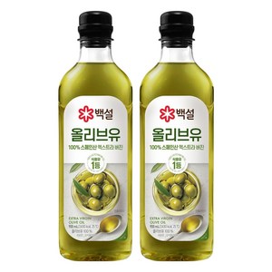 백설 엑스트라버진 압착 올리브유, 900ml, 2개