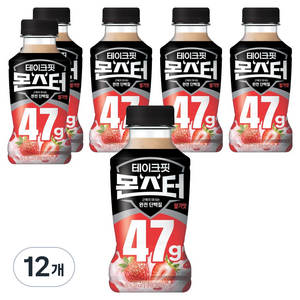 테이크핏 몬스터 근육이 마시는 단백질 딸기맛, 12개, 350ml