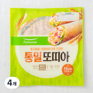 풀무원 통밀 또띠아 지름 15cm, 25g, 6개입, 4개
