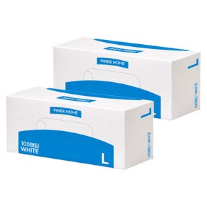 이너홈 니트릴장갑 100p, 화이트, L, 2개