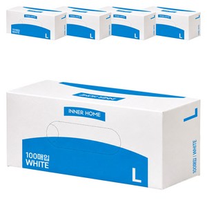 이너홈 니트릴장갑 100p, 화이트, L, 5개